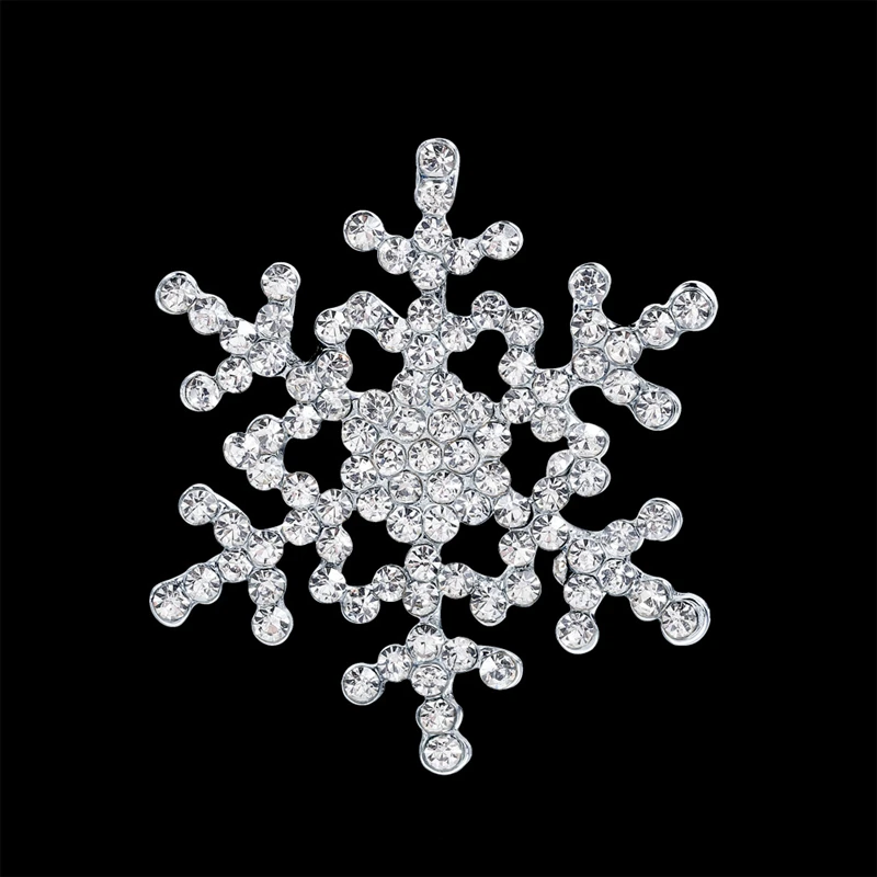 

OneckOha Clear Rhinestone Snowflake Brooch Pin Flower Petal Pin Winter Christmas Jewelry Brooches