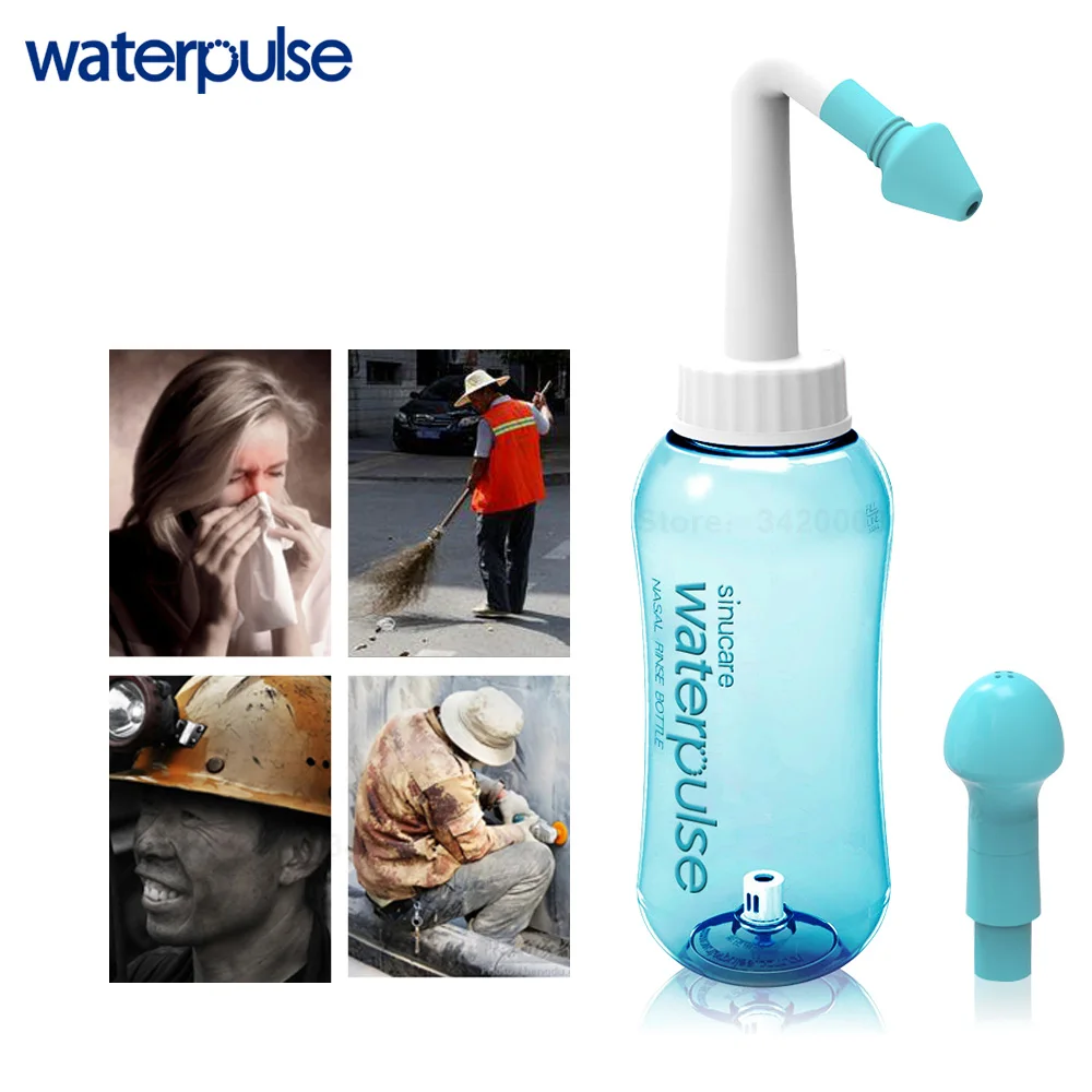

Waterpulse 500ml Capacity Nasal Rinse Cleaner Portable Nasal Wash Bottle Irrigation Allergies Relief Rinse Neti Pot Nose Care