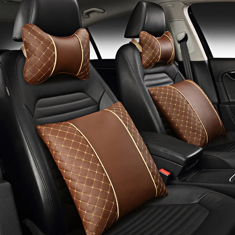 PU Leather Car Neck Pillow Pad Embroidery Auto Headrest Seat Cushion Nap Neck Pillow with Strap Car-styling Accessories
PU Leather Car Neck Pillow Pad Embroidery Auto Headrest Seat Cushion Nap Neck Pillow with Strap Car-styling Accessories