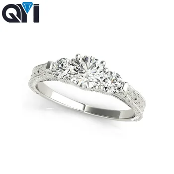 QYI Silver Ring 925 For Woman Engraving Pattern 3 Stone Round Simulated diamond Ring Exquisite Valentine's Day Gift
QYI Silver Ring 925 For Woman Engraving Pattern 3 Stone Round Simulated diamond Ring Exquisite Valentine's Day Gift