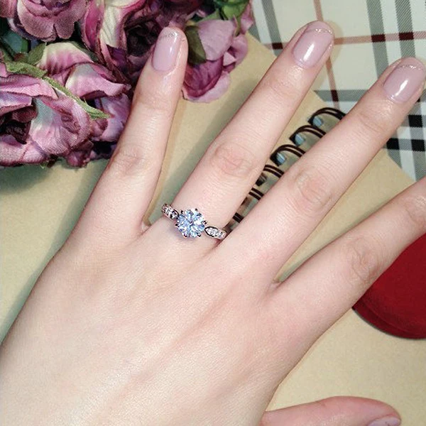 1.75ct циркониевые обручальные кольца для женщин цвета розового золота женские с
