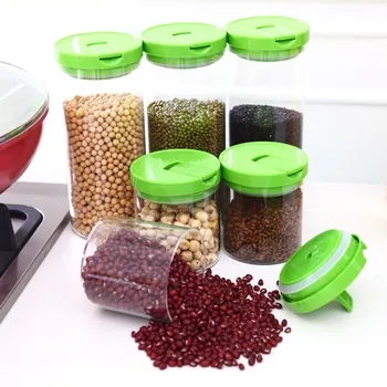 Transparent plastic glass container food jar air tight container household kitchen small container
Transparent plastic glass container food jar air tight container household kitchen small container