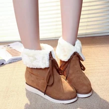 Women boots 2018 flock mid-calf winter boots women snow boots lace-up warm winter shoes big size 35-42 
Women boots 2018 flock mid-calf winter boots women snow boots lace-up warm winter shoes big size 35-42