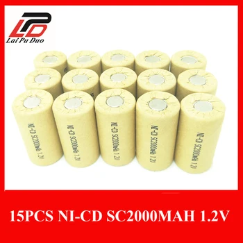 15pcs/1lot NI-CD 1.2V Rechargeable batteries 2000Mah SC Accumulator Discharge rate 10A-15A high power battery cell
15pcs/1lot NI-CD 1.2V Rechargeable batteries 2000Mah SC Accumulator Discharge rate 10A-15A high power battery cell