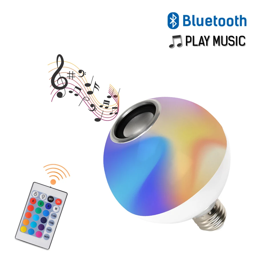 RGB Bluetooth Speaker Smart E27 LED Bulb Light AC110-265V Music Playing Dimmable Wireless Led Lamp with 24 Keys Remote Control
RGB Bluetooth Speaker Smart E27 LED Bulb Light AC110-265V Music Playing Dimmable Wireless Led Lamp with 24 Keys Remote Control