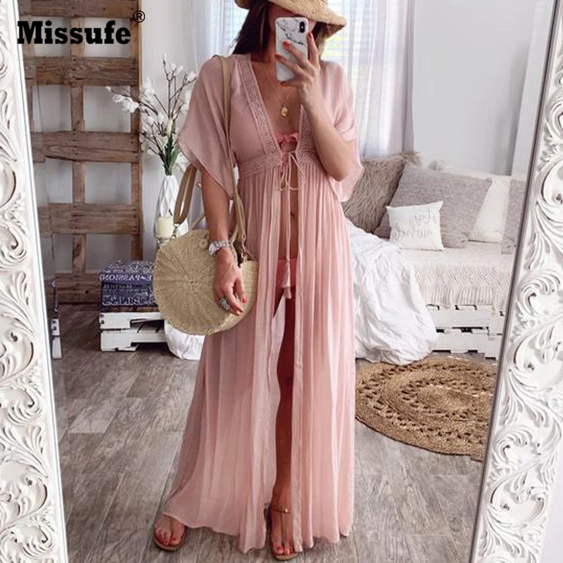 Missufe Half Sleeve Maxi Dress Beach Cardigan Summer Vestidos Dress Loose Bandage Boho Long Dresses Casual Robe Women's Dress
Missufe Half Sleeve Maxi Dress Beach Cardigan Summer Vestidos Dress Loose Bandage Boho Long Dresses Casual Robe Women's Dress