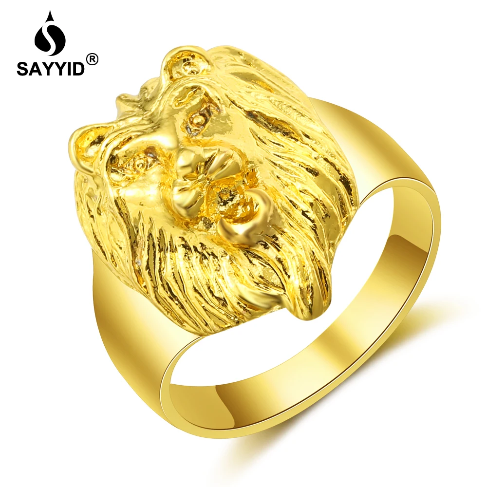 SAYYID New Design Statement Jewelry Hip Hop Fashion Lion Head Ring Gold/Silver Animal Totem Ring Stock
SAYYID New Design Statement Jewelry Hip Hop Fashion Lion Head Ring Gold/Silver Animal Totem Ring Stock