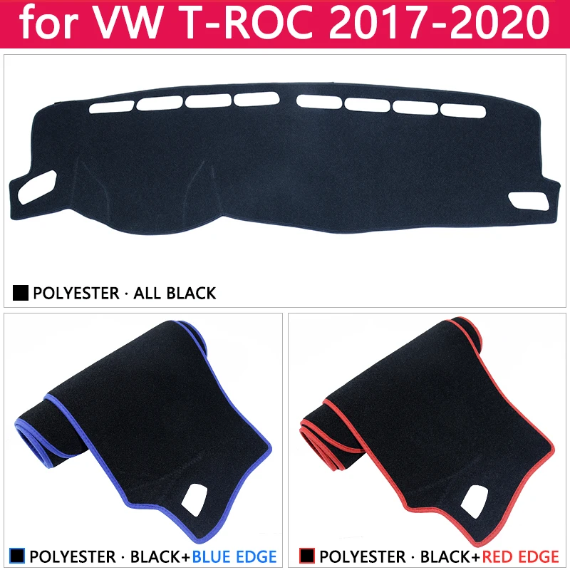 Tappetino per cruscotto per V olkswagen VW T-ROC 2018 Coperchio del cruscotto antiriflesso resistente al calore Tappeto in Pelle Nero