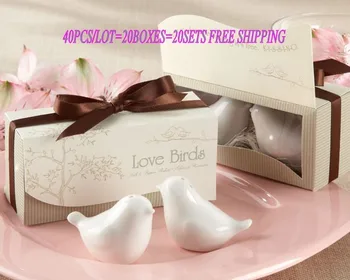 40pcs/lot(20boxes) Love birds ceramic Salt and Pepper shaker Wedding Favors for Cheapest Wedding gift and Party Favors
40pcs/lot(20boxes) Love birds ceramic Salt and Pepper shaker Wedding Favors for Cheapest Wedding gift and Party Favors