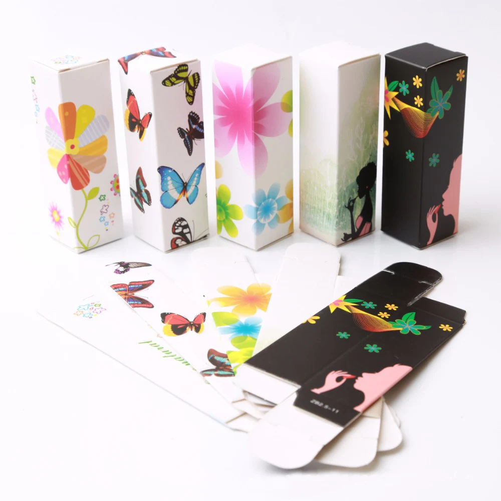 10pcs/lot 5G 5ml Lip Balm Tube Packaging Carton Box 6 colors Lipstick DIY Packing box 25*25*85mm | Красота и здоровье