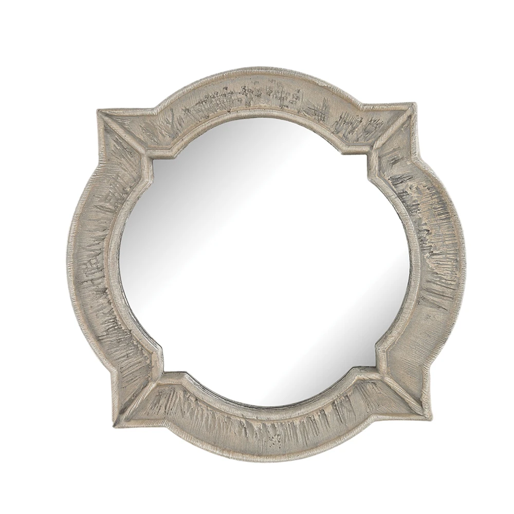 Sterling Villeneuve Composite Frame Wall Mirror In Weathered Wood Finish