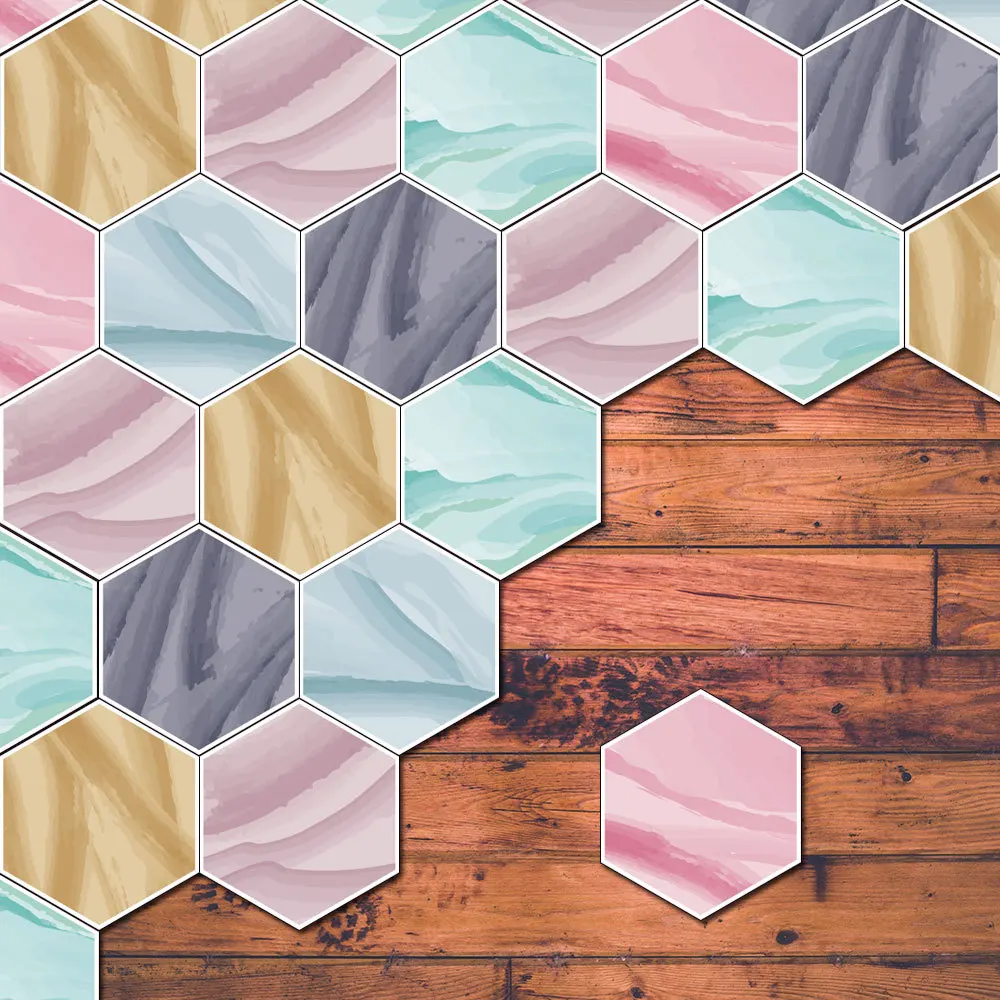 20*23cm*6pcs 3D Decorative Pattern Solid Hexagon Tiles Floor Art Sticker Kitchen Bathroom Waistline Wall Stickers PVC Wallpaper
20*23cm*6pcs 3D Decorative Pattern Solid Hexagon Tiles Floor Art Sticker Kitchen Bathroom Waistline Wall Stickers PVC Wallpaper