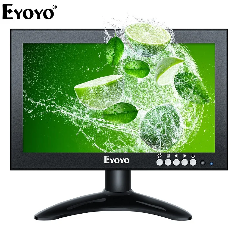 

Eyoyo EM08G 8 inch Small HDMI LCD Monitor Portable 1280x720 16:9 IPS Metal Housing Screen Support HDMI/VGA/AV/BNC Input for CCTV