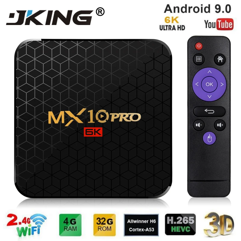 Android 9.0 TV Box MX10 PRO 4GB RAM 64GB Wifi Allwinner H6 Quad Core USB 3.0 6K Google Player Youtube Tanix Set Top Box
Android 9.0 TV Box MX10 PRO 4GB RAM 64GB Wifi Allwinner H6 Quad Core USB 3.0 6K Google Player Youtube Tanix Set Top Box