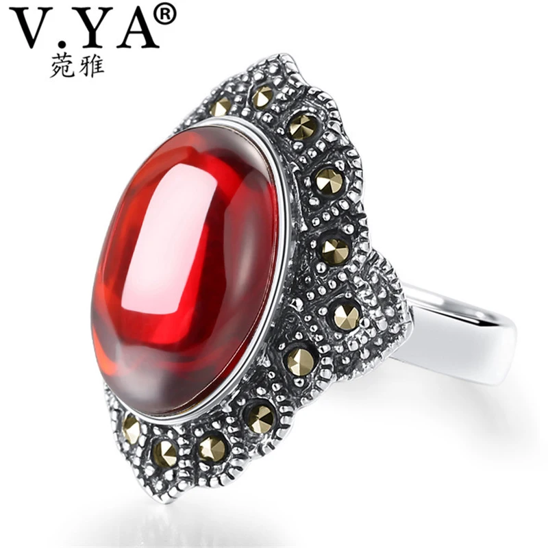 V.YA Big Size 925 Sterling Silver Nature Stone Ring For Women Adjustable Vintage Ring Fine Jewelry 4 Color
V.YA Big Size 925 Sterling Silver Nature Stone Ring For Women Adjustable Vintage Ring Fine Jewelry 4 Color