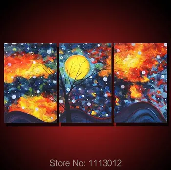 Hand Painted Modern Abstract Oil Painting Wall Art Canvas Set 3 Panel Tree Moon Home Decoration Picture For Kitchen Living Room
Hand Painted Modern Abstract Oil Painting Wall Art Canvas Set 3 Panel Tree Moon Home Decoration Picture For Kitchen Living Room