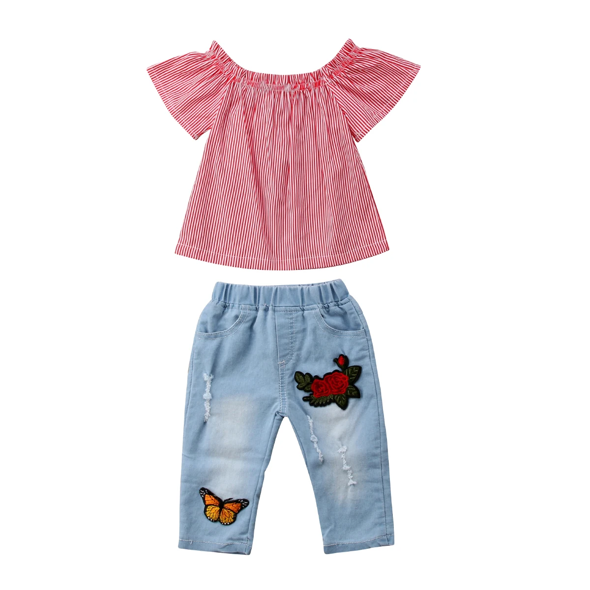 Newborn Kid Baby Girls Striped Off Shoulder Tops Rose Denim Pants Outfit Clothes 1-5Y
Newborn Kid Baby Girls Striped Off Shoulder Tops Rose Denim Pants Outfit Clothes 1-5Y