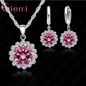 High Quality Sunflowers 925 Sterling Silver Cubic Zircon Wedding Jewelry Set Necklace Pendant Earrings Fashion Women Set
High Quality Sunflowers 925 Sterling Silver Cubic Zircon Wedding Jewelry Set Necklace Pendant Earrings Fashion Women Set
