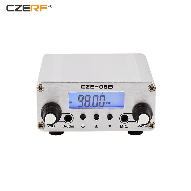 

CZE-05B 0.1w/0.5w Silver Color wireless fm transmitter Stereo PLL LCD Broadcast equipment with Rubber kits