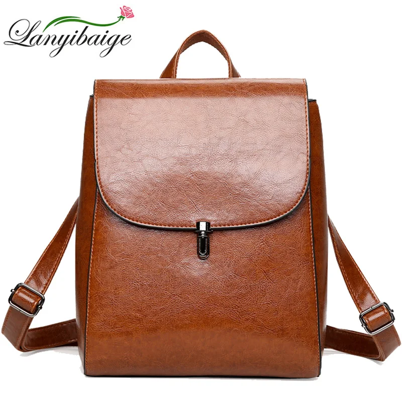 2019 Vintage backpacks for women high quality leather backpacks Female travel shoulder bag school bag Lock solid female backpack
2019 Vintage backpacks for women high quality leather backpacks Female travel shoulder bag school bag Lock solid female backpack