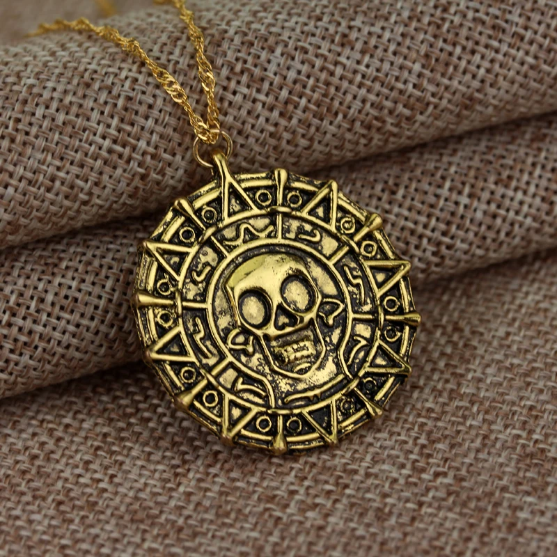 Hot Pirates Of The Caribbean Necklace Jack Sparrow Aztec Coin Medallion Vintage Gold Bronze Silve Pendant Wholesale
Hot Pirates Of The Caribbean Necklace Jack Sparrow Aztec Coin Medallion Vintage Gold Bronze Silve Pendant Wholesale
