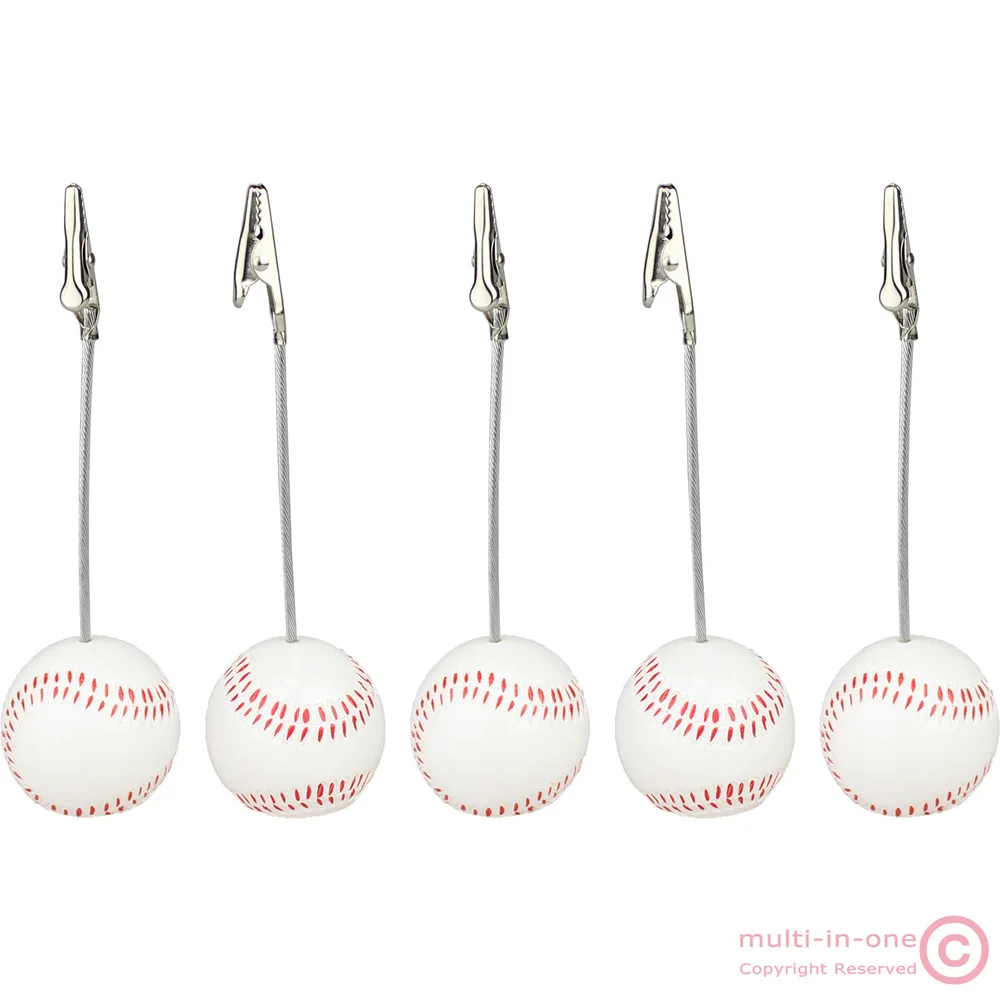 Image wholesalelot 5pcs solid resin baseball wire recipe desk card note memo photo clip holder or paper weight,sport sereis