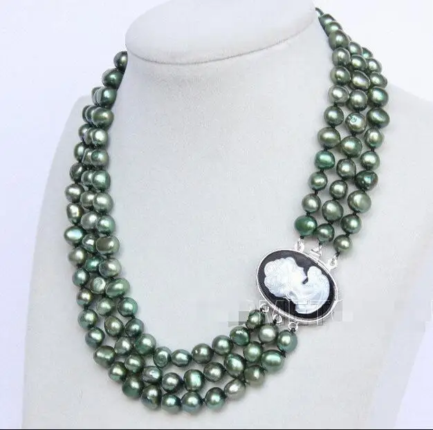 Free shipping hot sale Women Bridal Wedding Jewelry >>16"-18" 3row 9mm dark green pearls necklace seashell clasp E2752
Free shipping hot sale Women Bridal Wedding Jewelry >>16"-18" 3row 9mm dark green pearls necklace seashell clasp E2752