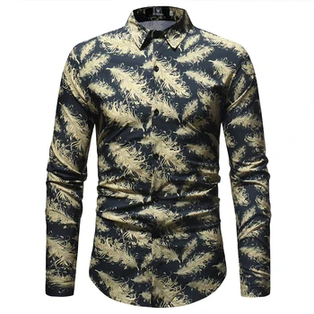 Men Business Printing Shirt Nice Autumn New Fashion Casual Lapel Feather Print Long-sleeved Blouse Tops Male Casual Shirt
Men Business Printing Shirt Nice Autumn New Fashion Casual Lapel Feather Print Long-sleeved Blouse Tops Male Casual Shirt