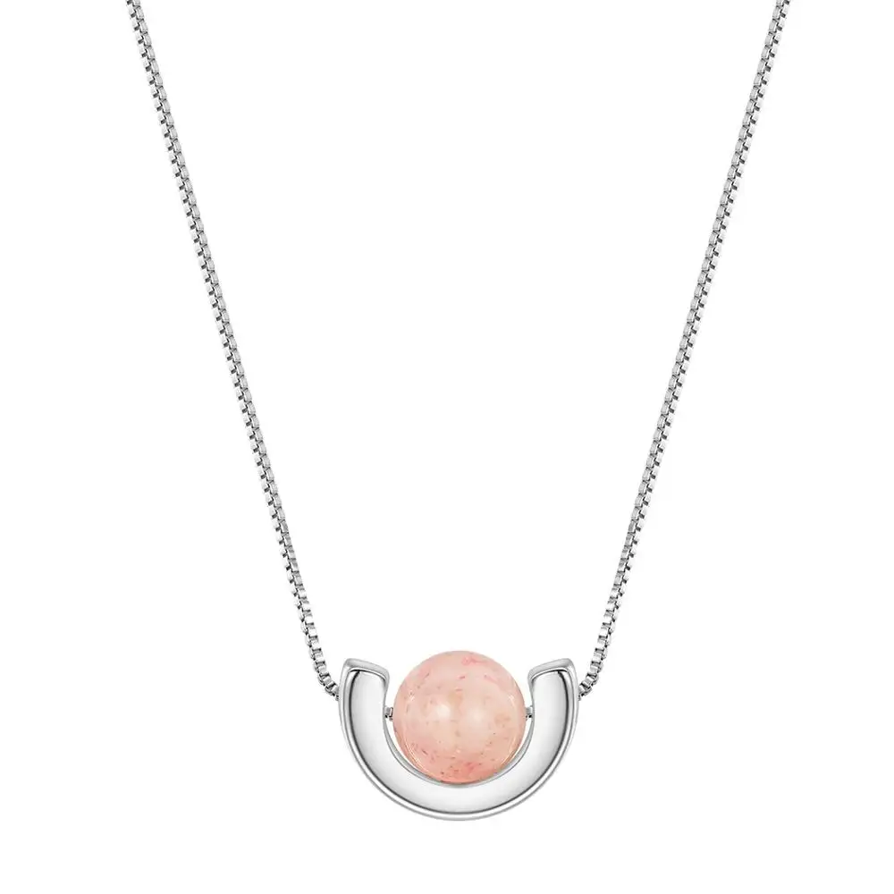 Pink Natural Strawberry Crystal Moon Bead Pendants Necklaces For Women Trend Short Clavicle Chain 925 Sterling Silver Jewelry
Pink Natural Strawberry Crystal Moon Bead Pendants Necklaces For Women Trend Short Clavicle Chain 925 Sterling Silver Jewelry