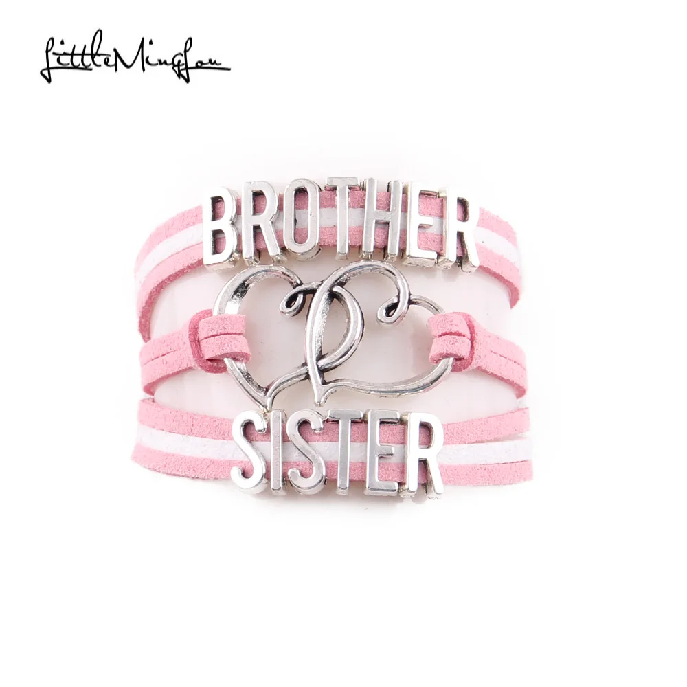 Little Minglou Brother love Sister bracelet heart charm suede wrap men bracelets & bangles for women jewelry family gift
Little Minglou Brother love Sister bracelet heart charm suede wrap men bracelets & bangles for women jewelry family gift