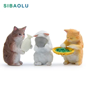 3pcs Kitten Drink Eat Cat miniature figures Miniature figurines Home decoration mini fairy garden animals ornaments resin craft
3pcs Kitten Drink Eat Cat miniature figures Miniature figurines Home decoration mini fairy garden animals ornaments resin craft