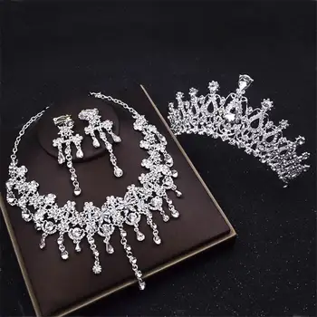 Bridal Tiaras Crown Jewelry Sets Bride Wedding Necklaces Earrings set Fashion Hair Accessories Crowns Necklaces/Earrings set
Bridal Tiaras Crown Jewelry Sets Bride Wedding Necklaces Earrings set Fashion Hair Accessories Crowns Necklaces/Earrings set