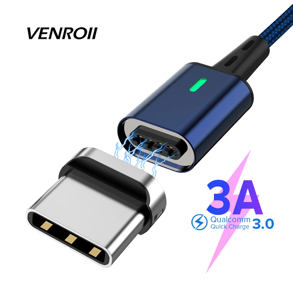 Venroii 3A Magnetic USB C Cable Xiaomi Mi Mix Max 3 Phone Charger Type C Fast Charging Data Cord for Huawei P20 Lite Mate 20 Pro 
Venroii 3A Magnetic USB C Cable Xiaomi Mi Mix Max 3 Phone Charger Type C Fast Charging Data Cord for Huawei P20 Lite Mate 20 Pro