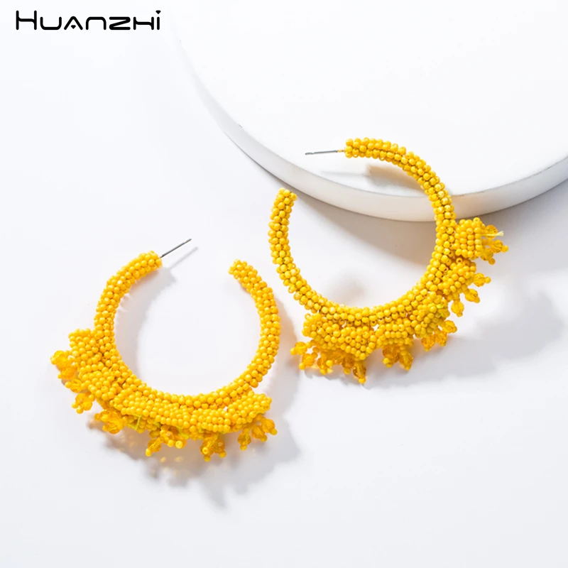 HZ 2019 New Exaggerated Bohemia Colorful Geometric Irregular Seedbead Round Alloy Drop Earrings for Women Girls Vacation Gift
HZ 2019 New Exaggerated Bohemia Colorful Geometric Irregular Seedbead Round Alloy Drop Earrings for Women Girls Vacation Gift