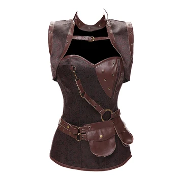Dobby Faux Leather Punk Corset Steel Boned Gothic Clothing Waist Trainer Basque Steampunk Corselet Cosplay Party Outfits S-6XL
Dobby Faux Leather Punk Corset Steel Boned Gothic Clothing Waist Trainer Basque Steampunk Corselet Cosplay Party Outfits S-6XL