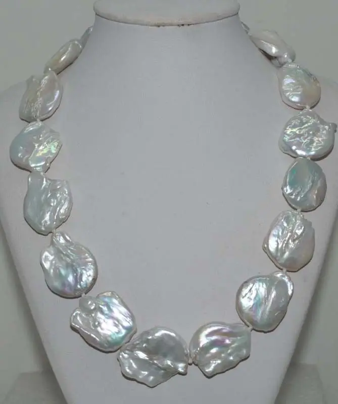 FREE SHIPPING HOT sell new Style >>>>GORGEOUS! Natural Rare white 26*38mm Baroque nucleated perl Necklace J9646
FREE SHIPPING HOT sell new Style >>>>GORGEOUS! Natural Rare white 26*38mm Baroque nucleated perl Necklace J9646
