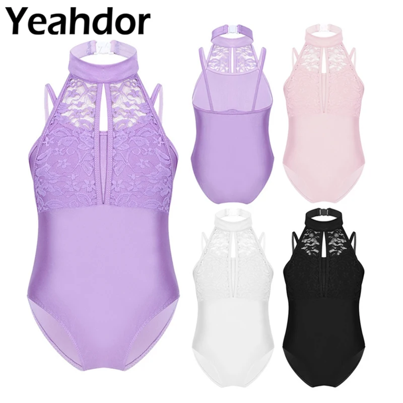 Kids Girls Spaghetti Shoulder Straps Turtle Neck Lace Overlay Bodice Ballet Dance Leotards Gymnastics Leotard Jumpsuit Bodysuit
Kids Girls Spaghetti Shoulder Straps Turtle Neck Lace Overlay Bodice Ballet Dance Leotards Gymnastics Leotard Jumpsuit Bodysuit