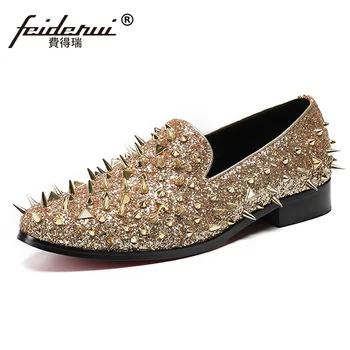 Plus Size Luxury Gold Round Toe Slip on Rivets Man Punk Loafers Genuine Leather Spiked Moccasin Men's Party Rocker Shoes SL273
Plus Size Luxury Gold Round Toe Slip on Rivets Man Punk Loafers Genuine Leather Spiked Moccasin Men's Party Rocker Shoes SL273