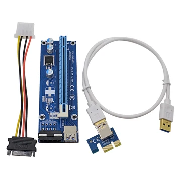 CHIPAL 10PCS 60CM PCI-E Riser Card 1x to 16x Extension Cable with White USB 3.0 Cable+ 15Pin SATA to 4Pin IDE Molex Power Supply
CHIPAL 10PCS 60CM PCI-E Riser Card 1x to 16x Extension Cable with White USB 3.0 Cable+ 15Pin SATA to 4Pin IDE Molex Power Supply