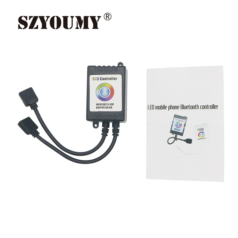 SZYOUMY Two Ports Bluetooth LED RGB Controller Music / Sound APP Control LED Strip light Compatible with IOS 6.0 & Android 4.0
SZYOUMY Two Ports Bluetooth LED RGB Controller Music / Sound APP Control LED Strip light Compatible with IOS 6.0 & Android 4.0