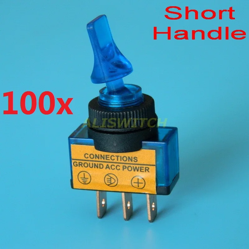 

100pcs/lot SPST Blue Lamp led Car Toggle Switch ASW-14D On Off 12V DC 20A Illuminated Rocker Switches 3P ON/OFF ON-OFF 12vdc