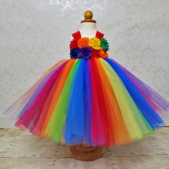 Rainbow Color Tutu Dress Girls Flower Straps Dress Kids Crochet Tulle Dresses Ball Gown Children Wedding Party Costume Dresses
Rainbow Color Tutu Dress Girls Flower Straps Dress Kids Crochet Tulle Dresses Ball Gown Children Wedding Party Costume Dresses