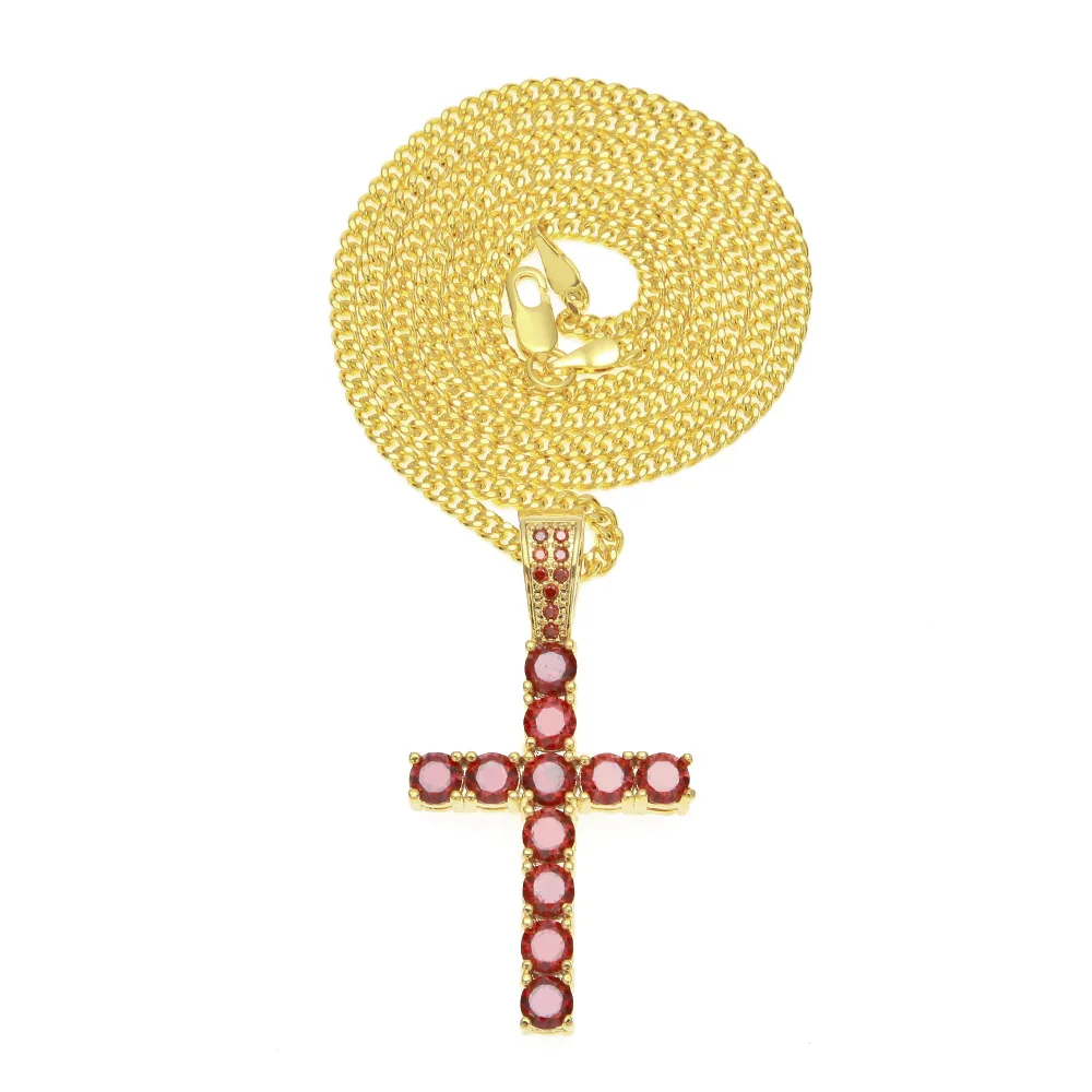 Round Cut Red CZ Cross Pendant Necklace Yellow Gold Filled Mens Iced Out Crucifix Chain Punk Style
Round Cut Red CZ Cross Pendant Necklace Yellow Gold Filled Mens Iced Out Crucifix Chain Punk Style