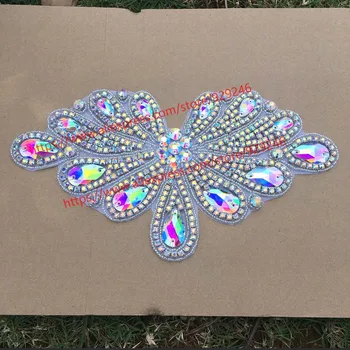1 pc/lot big flower crystal neckline gorgeous AB glass rhinestone applique for dress garments collar ornaments clothes accessory
1 pc/lot big flower crystal neckline gorgeous AB glass rhinestone applique for dress garments collar ornaments clothes accessory