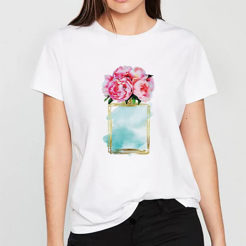 Women 2019 Summer Harajuku T Shirt Camiseta Mujer Graphic Tees Flower Blue Perfume Bottle Korean Tops Streetwear Tee Shirt Femme
Women 2019 Summer Harajuku T Shirt Camiseta Mujer Graphic Tees Flower Blue Perfume Bottle Korean Tops Streetwear Tee Shirt Femme