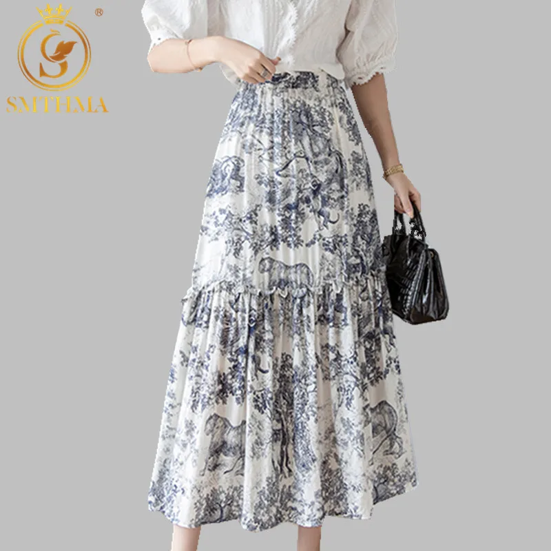 New Autumn Runway Women Long Skirt Luxury Designer Vintage Animal Printing Elastic Waist Pleated Skirt Fashion Cotton Skirt
New Autumn Runway Women Long Skirt Luxury Designer Vintage Animal Printing Elastic Waist Pleated Skirt Fashion Cotton Skirt