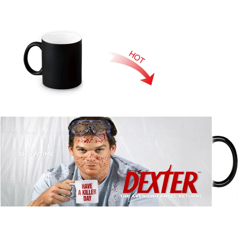 Dexter Heat Reactive Color Changing Coffee Mug Custom Ceramic Tea Milk Water Cups 350ml DIY Morphing Mugs Novelty Gift
Dexter Heat Reactive Color Changing Coffee Mug Custom Ceramic Tea Milk Water Cups 350ml DIY Morphing Mugs Novelty Gift