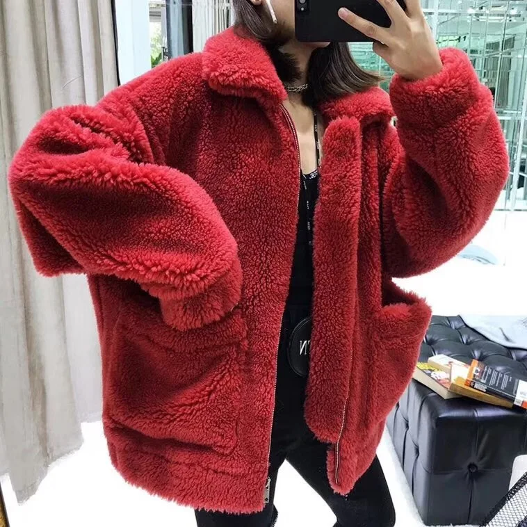 2019 Parka Winter Jacket Women Natural Real Wool coat Thick Warm Casual Fashion Parkas Red Outerwear Brand Double-faced Fur New
2019 Parka Winter Jacket Women Natural Real Wool coat Thick Warm Casual Fashion Parkas Red Outerwear Brand Double-faced Fur New