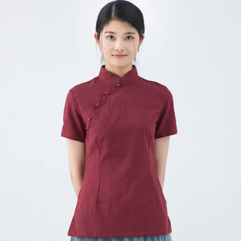 Women Vintage Cotton Linen Blouse New Summer Chinese Style Shirt Handmade Button Top Short Sleeve Mandarin Collar Clothes S-XL
Women Vintage Cotton Linen Blouse New Summer Chinese Style Shirt Handmade Button Top Short Sleeve Mandarin Collar Clothes S-XL