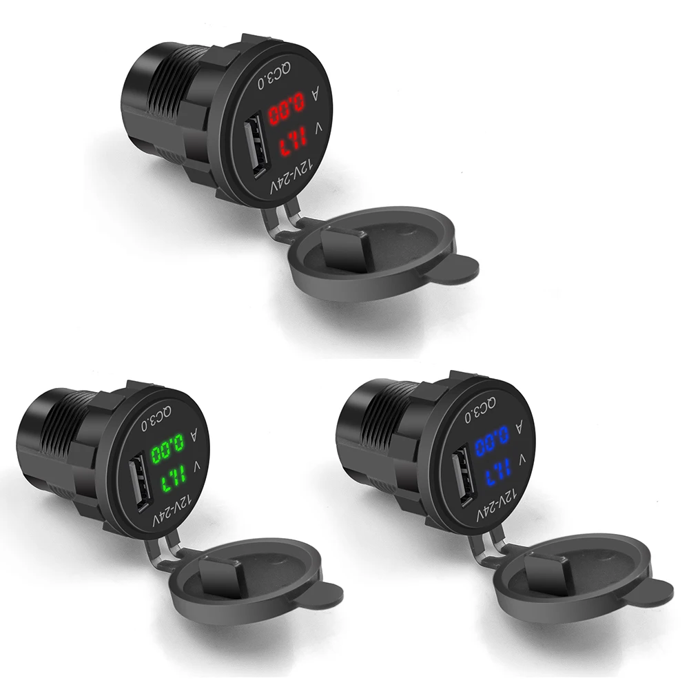 Motor QC 3.0 USB Phone Fast Charging Power Adapter LED Voltmeter Voltage Display Vehicle DC12V-24V Waterproof Socket
Motor QC 3.0 USB Phone Fast Charging Power Adapter LED Voltmeter Voltage Display Vehicle DC12V-24V Waterproof Socket